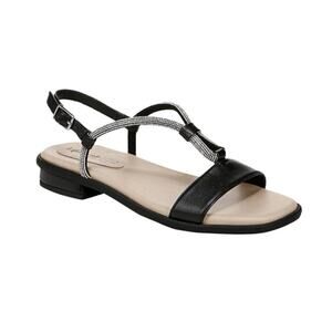LifeStride Radiant Slingback Sandals Black Rhinestone - Size 8.5W